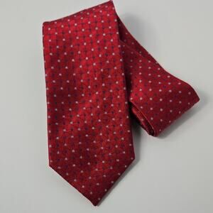 Chaps Burgundy and Silver Checkered Men's Tie